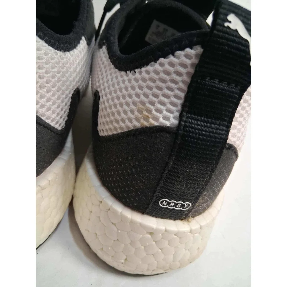 Puma NRGY Knit Running Shoes Black White Mens Size‎ 9 Athletic Sneakers READ